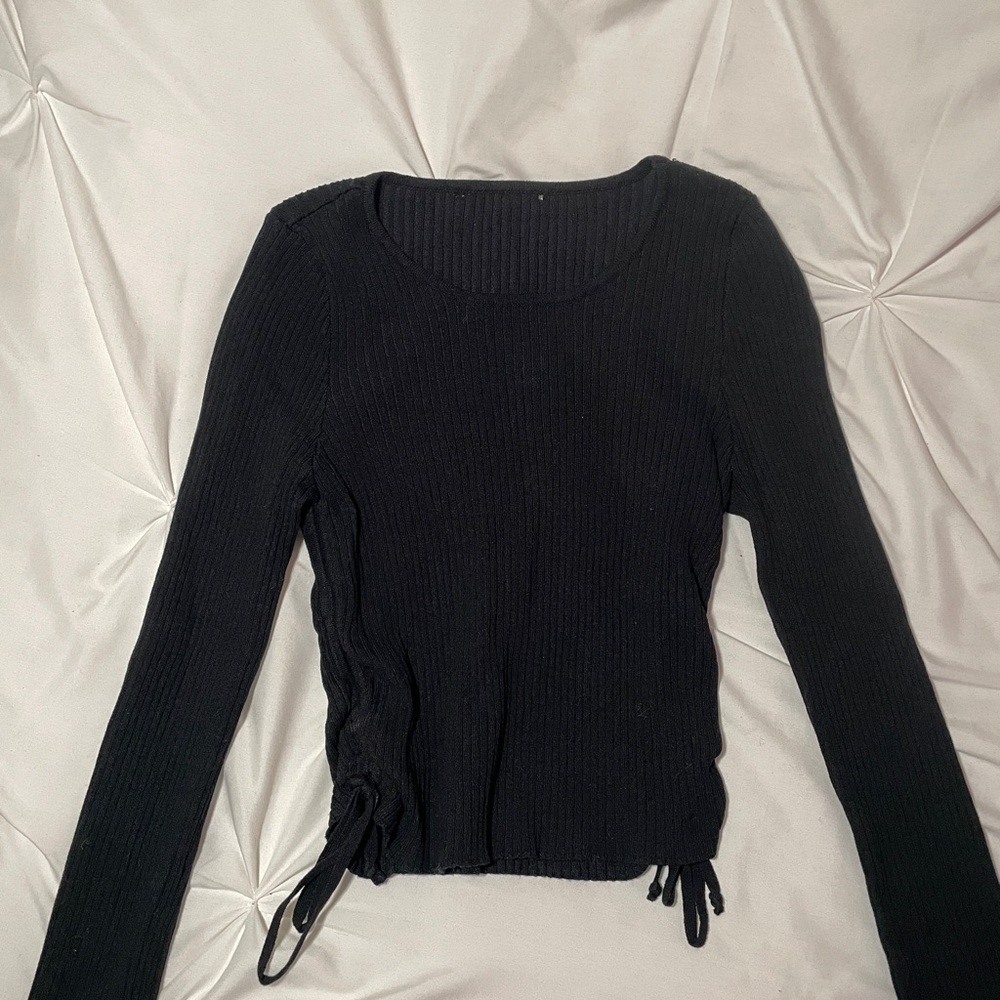 Princess Polly Black Fitted Long Sleeve Blouse with Ruched Details